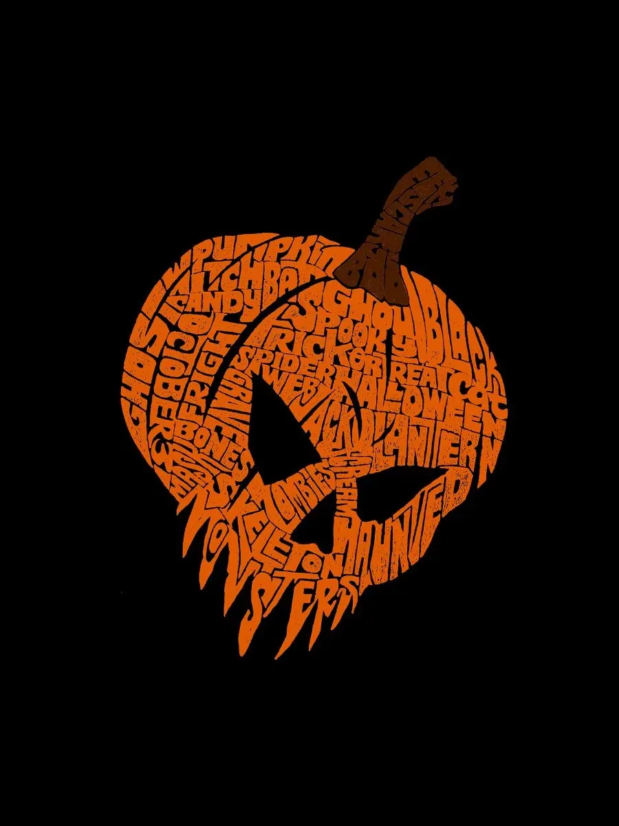 Мужская майка с принтом Halloween Word Art LA Pop Art — изображение 4 из 4, черный