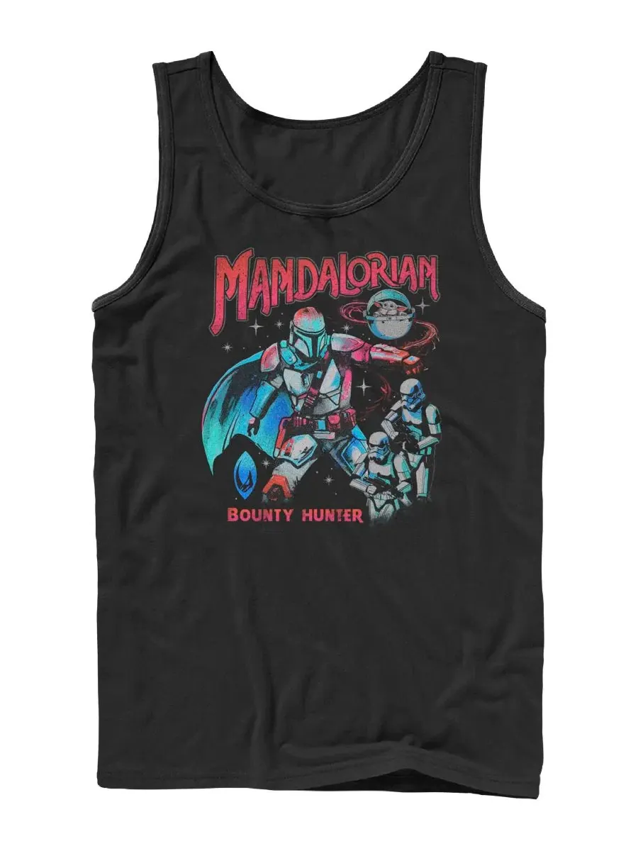 Мужская майка-безрукавка с принтом The Mandalorian Bounty Hunter Retro Fifth Sun — изображение 1 из 3, черный