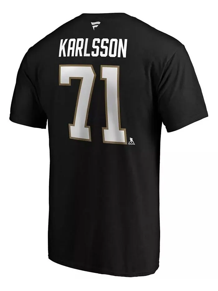Мужская черная футболка William Karlsson Vegas Golden Knights с именем и номером игрока Stack — изображение 3 из 3