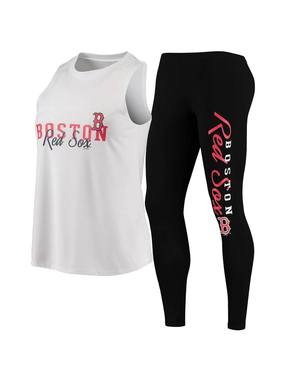 Женский комплект из майки и леггинсов Boston Red Sox Sonata белого и черного цвета Concepts Sport — изображение 1 из 4