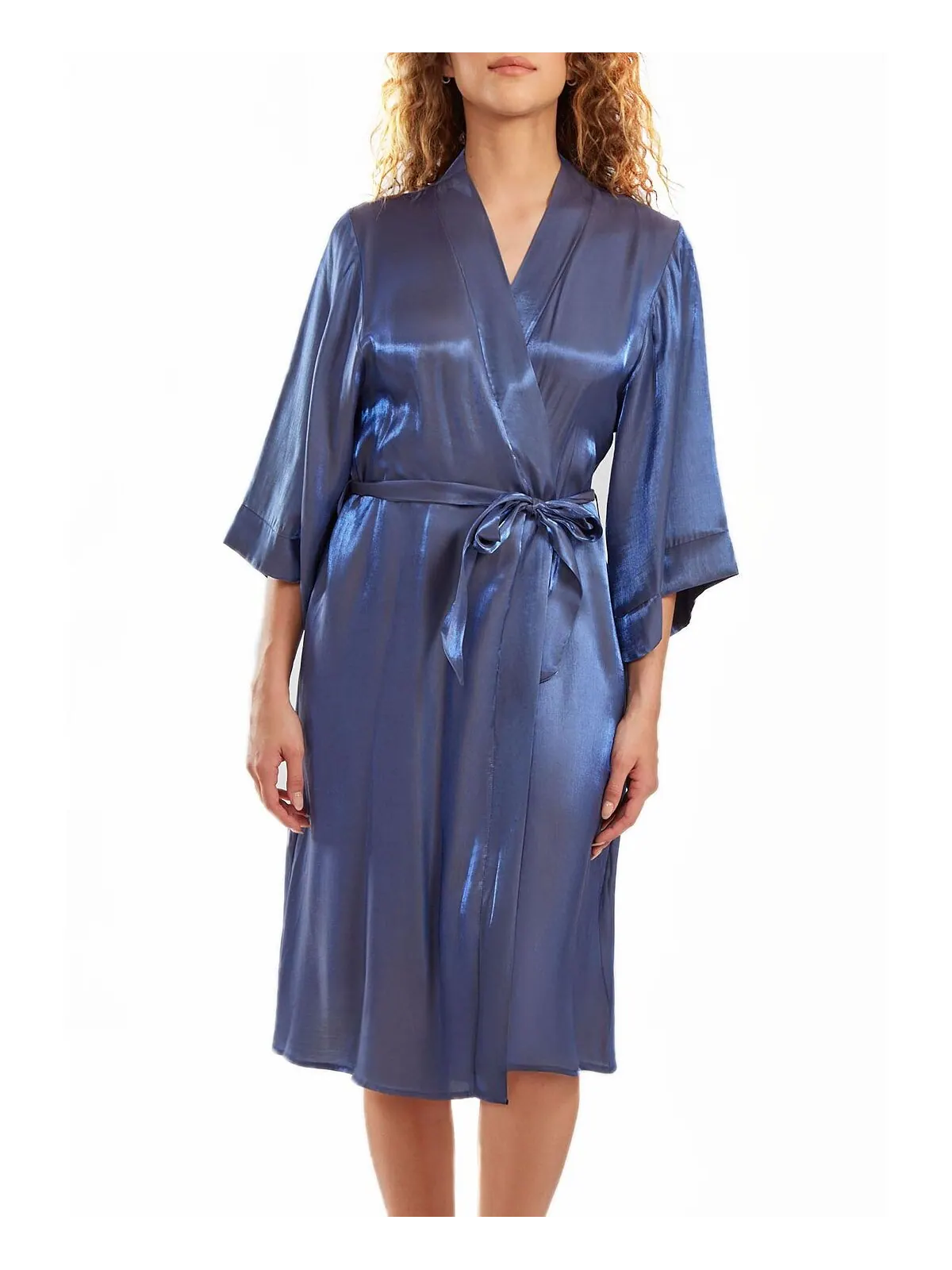 Халат skyler plus size irredesant с поясом для самостоятельного завязывания и внутренними завязками — изображение 1 из 2