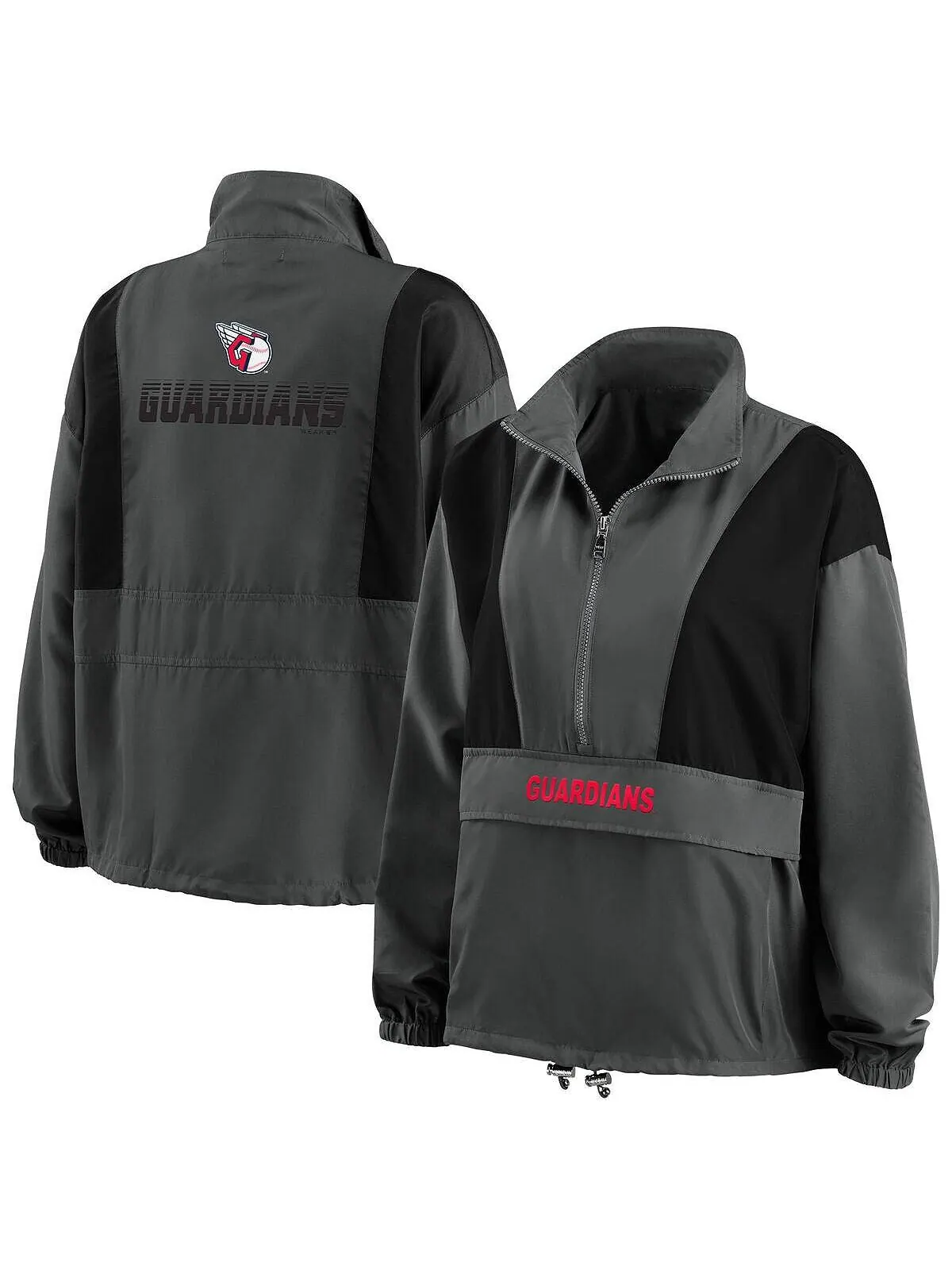 Женская темно-серая складная куртка с молнией до половины Cleveland Guardians WEAR by Erin Andrews