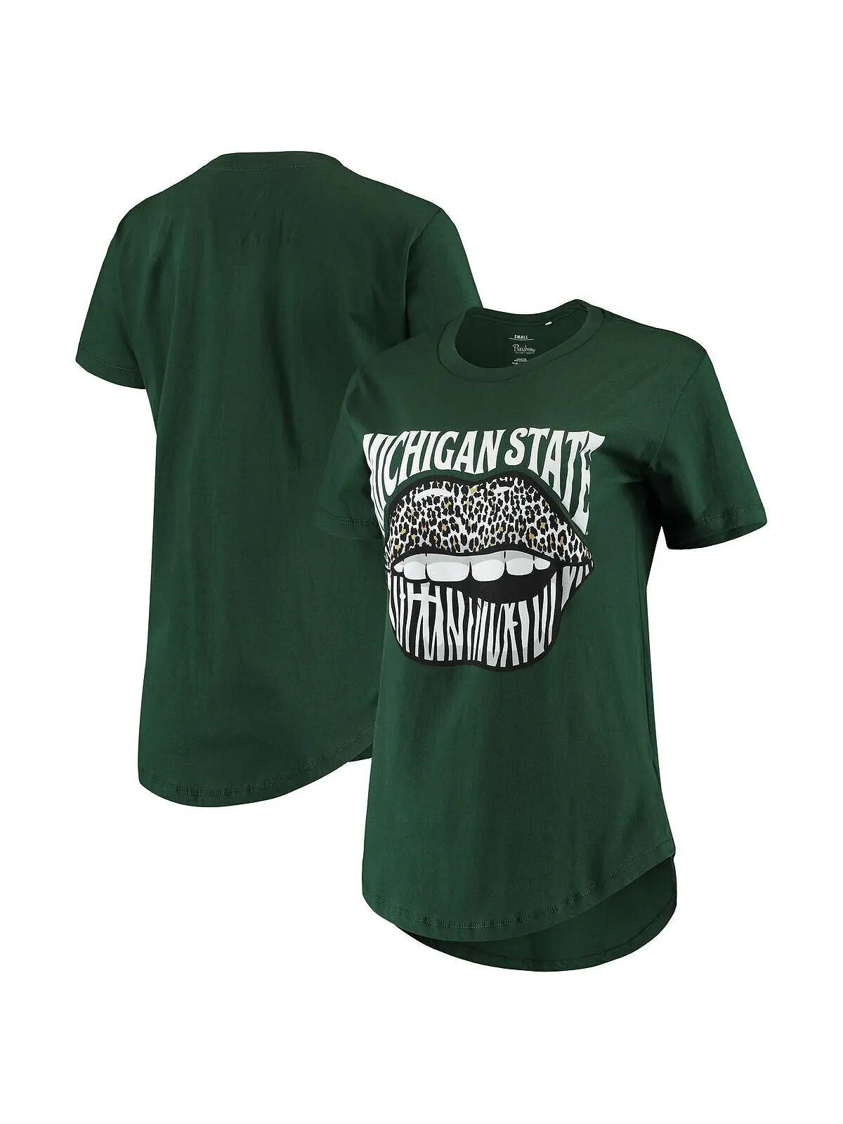 Зеленая женская футболка Michigan State Spartans Wild Lips Core Pressbox — зеленый
