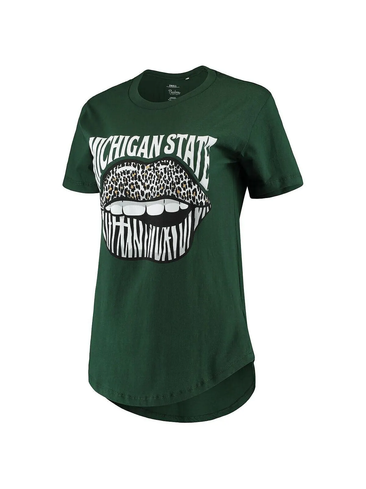 Зеленая женская футболка Michigan State Spartans Wild Lips Core Pressbox — изображение 2 из 3, зеленый