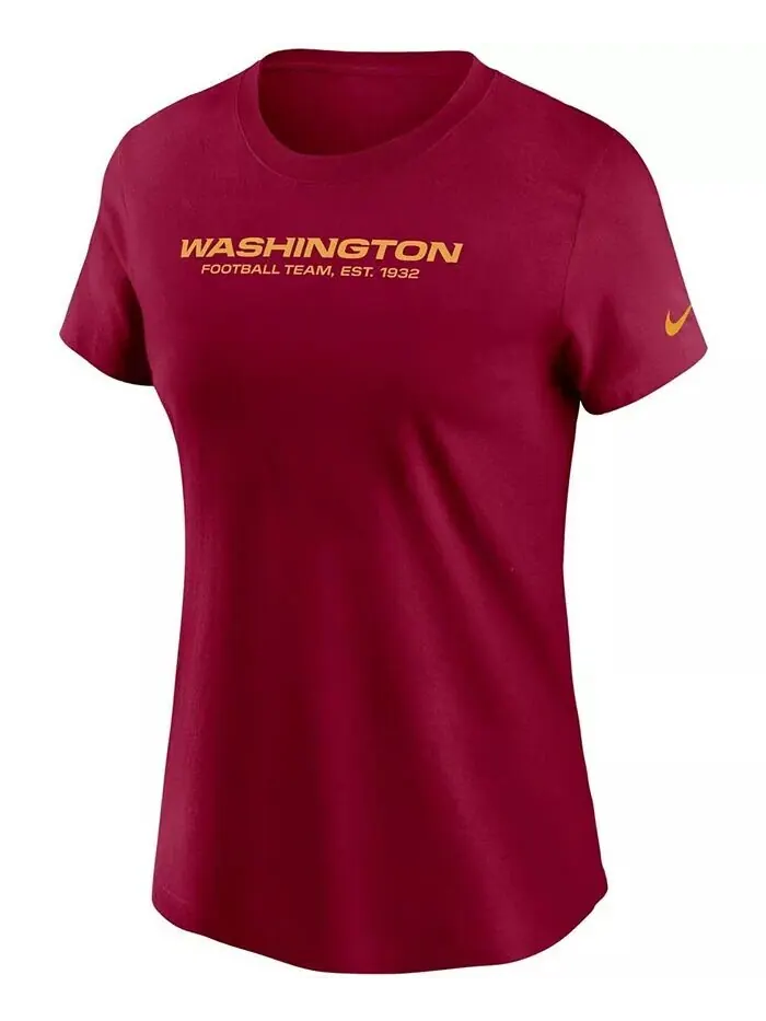 Женская бордовая футболка с логотипом футбольной команды Washington Football Team Essential Nike — изображение 2 из 3