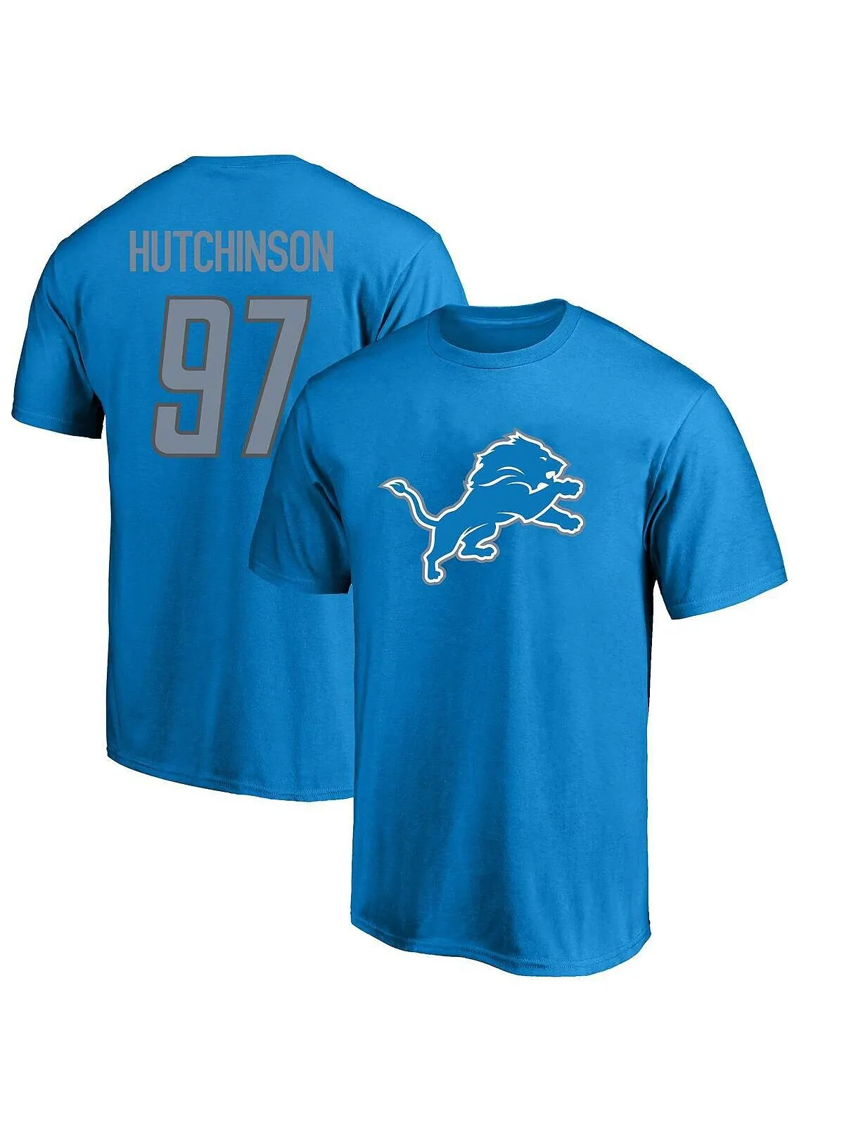 Мужская синяя футболка с логотипом Aidan Hutchinson Detroit Lions Big and Tall, имя и номер игрока — изображение 1 из 3