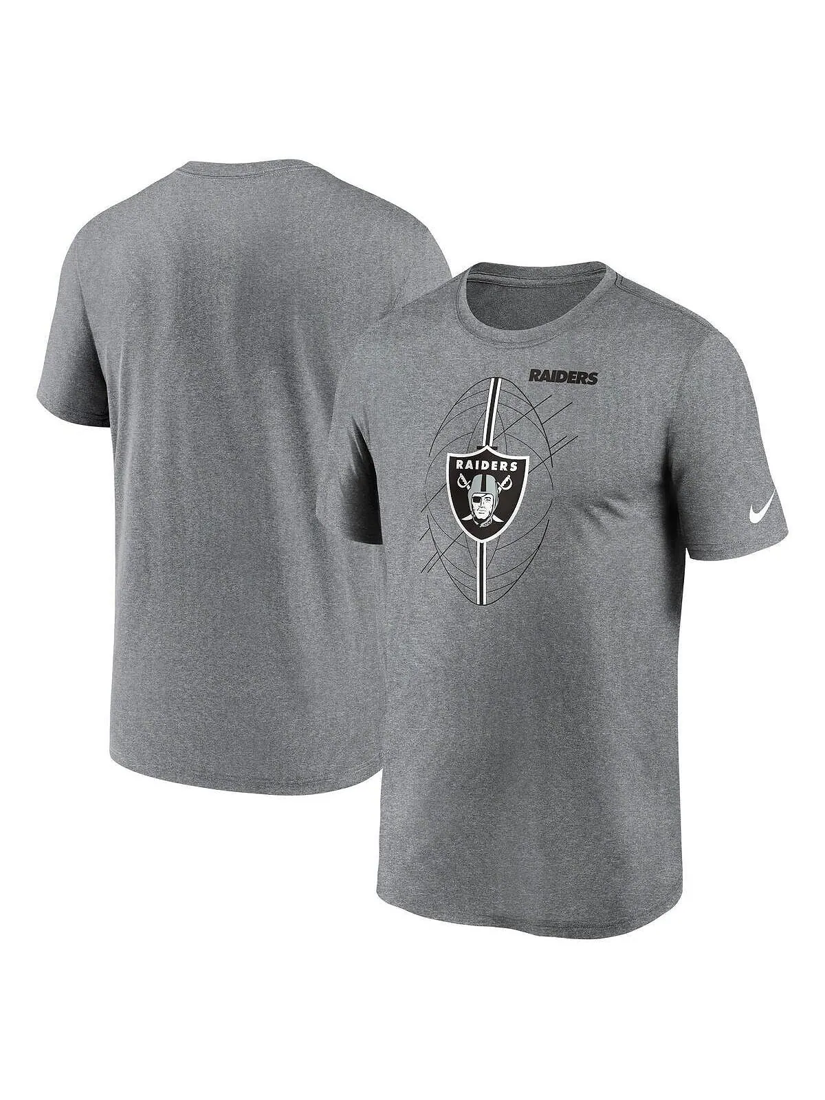 Мужская футболка цвета древесного угля Heather Las Vegas Raiders Legend Icon Performance Nike — изображение 1 из 3