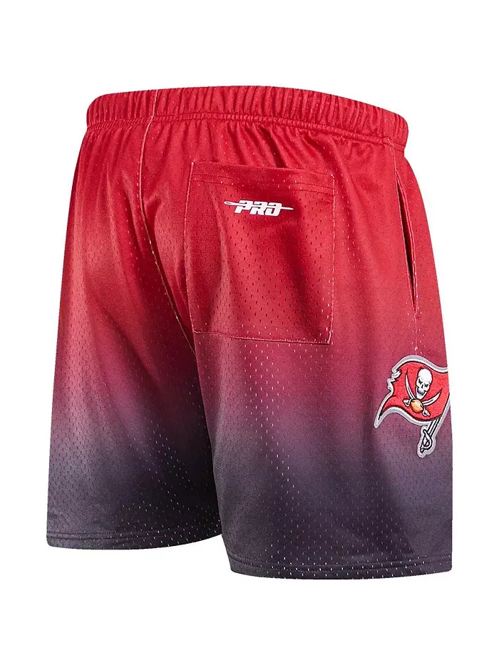 Мужские шорты Tampa Bay Buccaneers с градиентом, черно-красные, сетчатые Pro Standard — изображение 4 из 4
