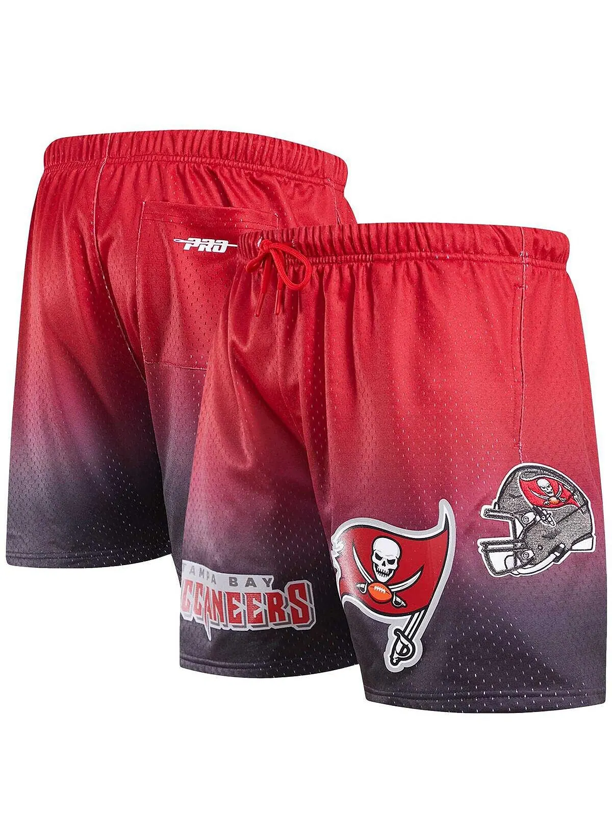 Мужские черно-красные шорты Tampa Bay Buccaneers в сетку с эффектом омбре Pro Standard — изображение 1 из 4, черный красный