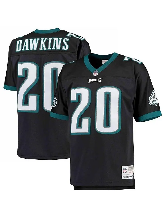 Мужская черная футболка Брайана Докинза Philadelphia Eagles Big and Tall 2004 года, реплика — изображение 1 из 3, черный