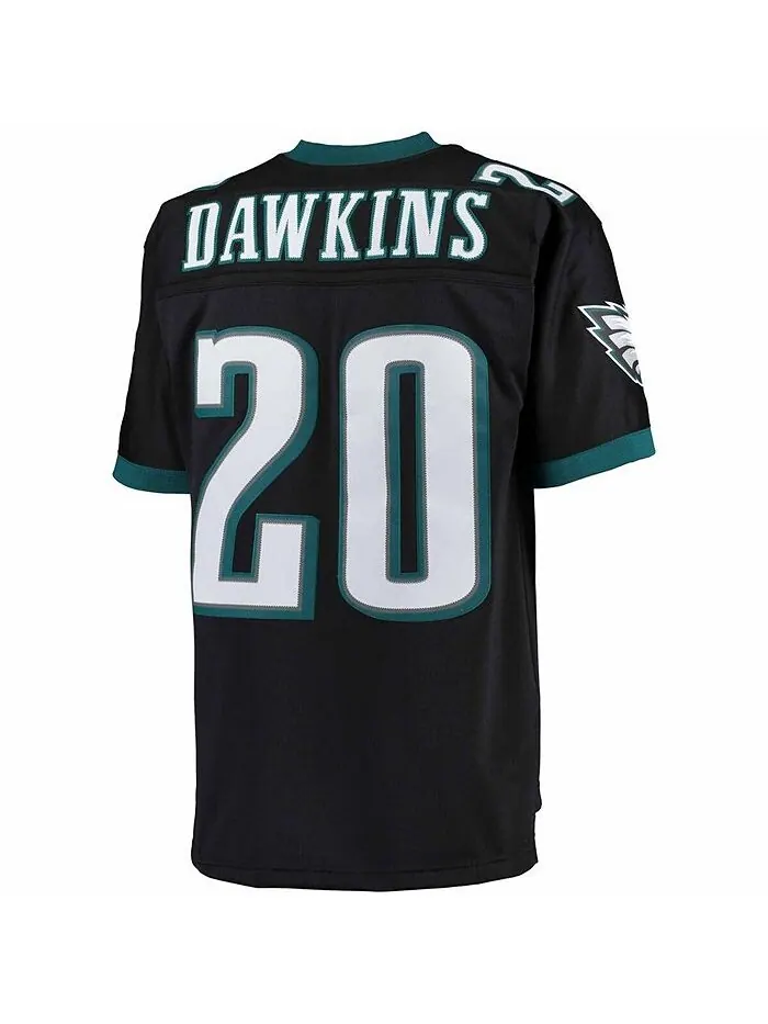 Мужская черная футболка Брайана Докинза Philadelphia Eagles Big and Tall 2004 года, реплика — изображение 2 из 3, черный