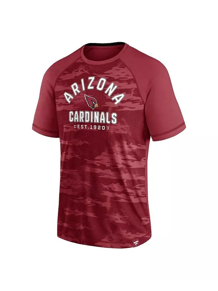 Мужская футболка Cardinal Arizona Cardinals Hail Mary Raglan Fanatics — изображение 2 из 3