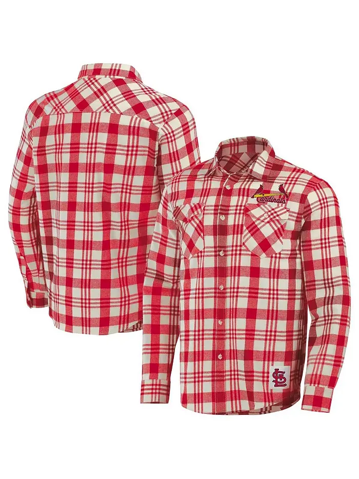 Мужская рубашка на пуговицах в клетку Darius Rucker Collection by Red St. Louis Cardinals Fanatics — изображение 1 из 3