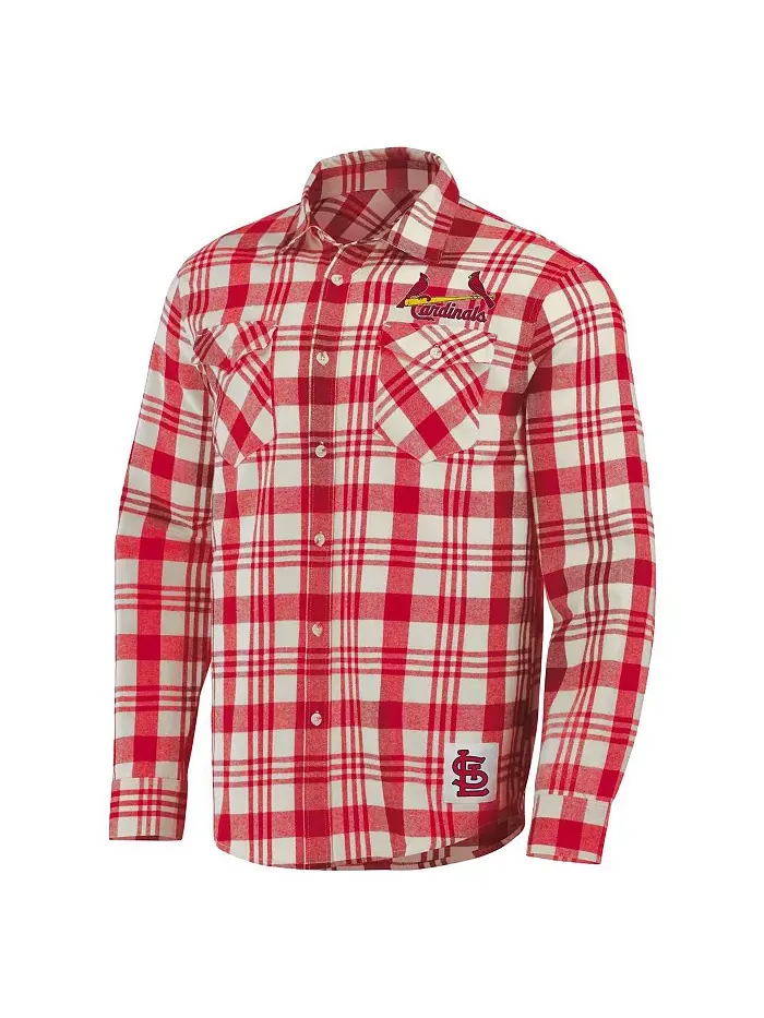 Мужская рубашка на пуговицах в клетку Darius Rucker Collection by Red St. Louis Cardinals Fanatics — изображение 2 из 3