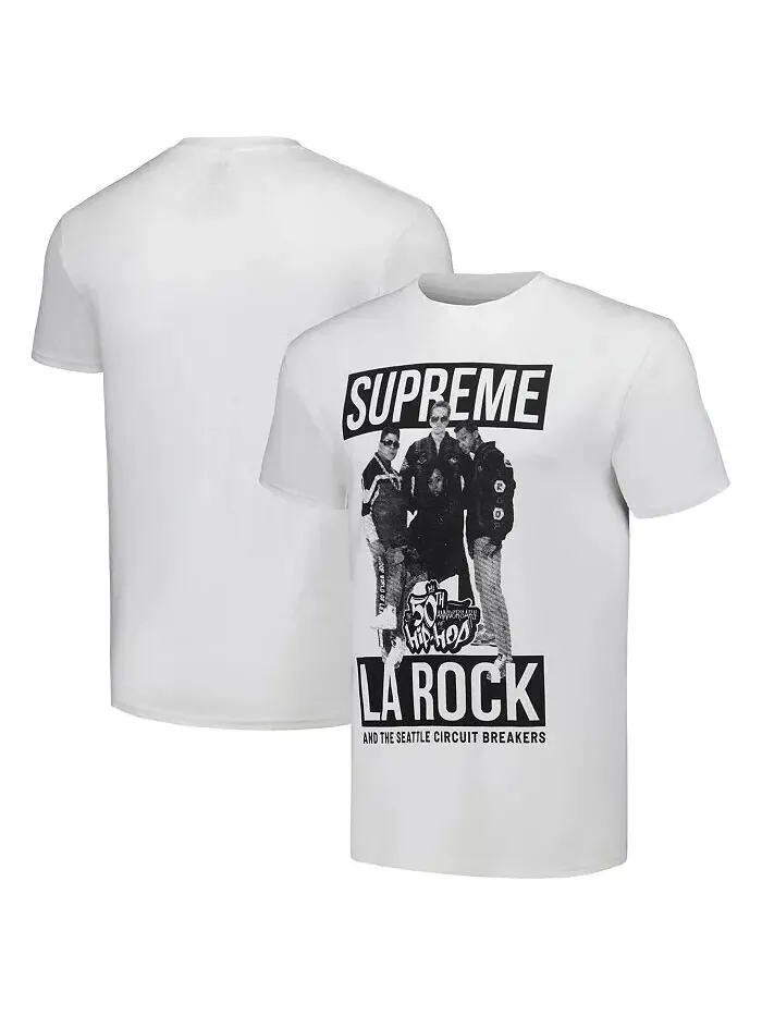 Мужская белая футболка с рисунком 50-летия хип-хопа Supreme La Rock Philcos — изображение 1 из 3