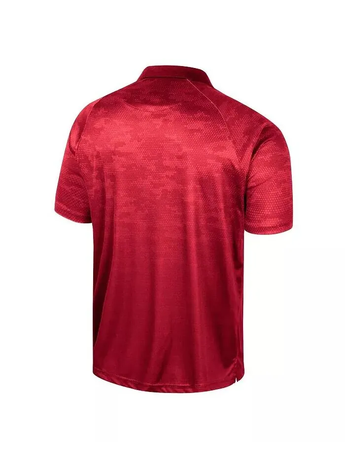 Мужская красная рубашка-поло Wisconsin Badgers Honeycomb Raglan Colosseum — изображение 3 из 3