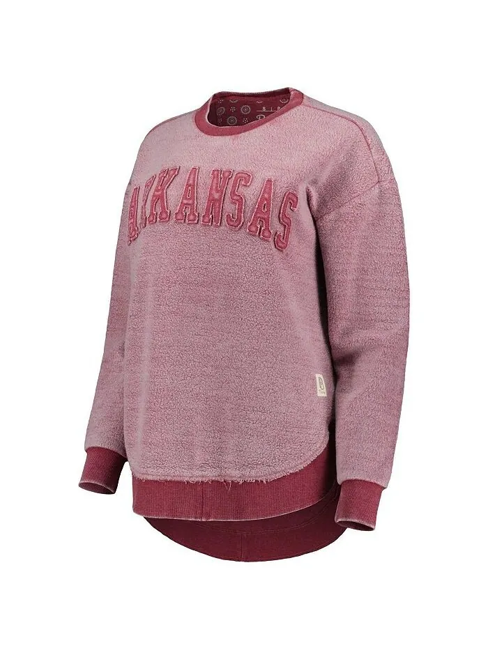 Женский пуловер-свитшот Cardinal Arkansas Razorbacks с пончовиллем Pressbox — изображение 2 из 3, красный