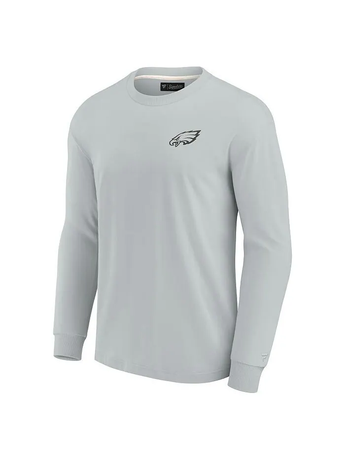 Мужская и женская серая супермягкая футболка с длинным рукавом Philadelphia Eagles Fanatics — изображение 2 из 3, серый