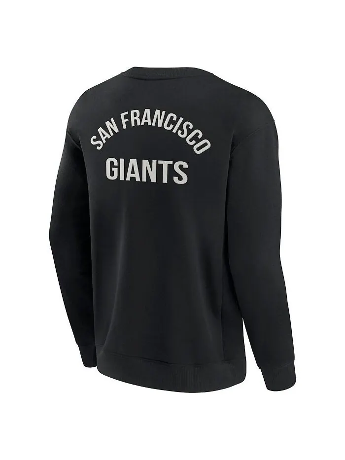 Мужской и женский супермягкий пуловер черного цвета San Francisco Giants, свитшот с круглым вырезом — изображение 2 из 3
