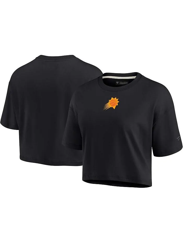 Женская черная укороченная футболка Phoenix Suns Super Soft свободного кроя Fanatics Signature — черный