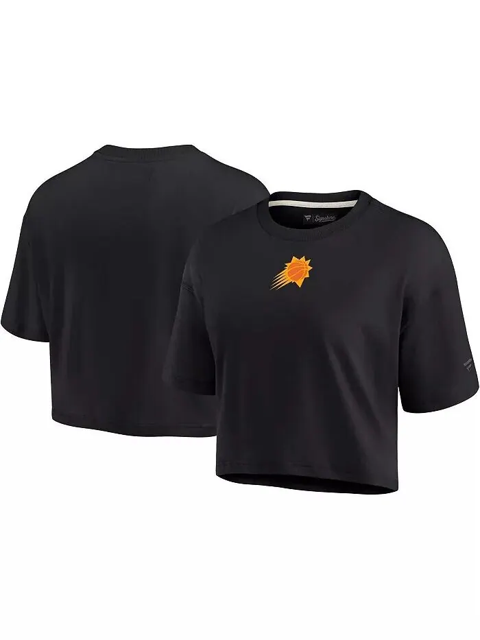 Женская укороченная футболка черного цвета Phoenix Suns Super Soft Boxy Fanatics Signature — изображение 1 из 2