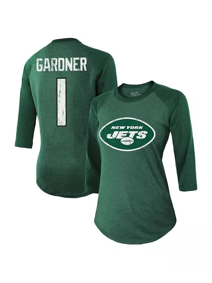 Женская футболка с принтом Ahmad Sauce Gardner Green New York Jets, имя и номер игрока, футболка — изображение 1 из 3