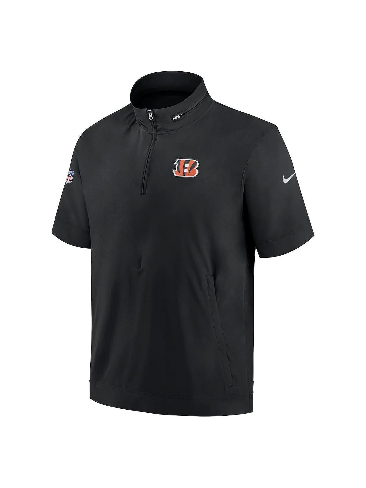 Мужская черная толстовка с короткими рукавами и молнией на четверть Cincinnati Bengals Sideline — изображение 3 из 3, черный