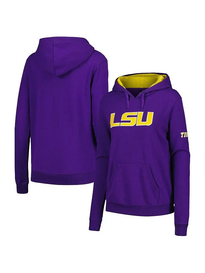 Женский фиолетовый пуловер с капюшоном LSU Tigers с большим логотипом Stadium Athletic — фиолетовый