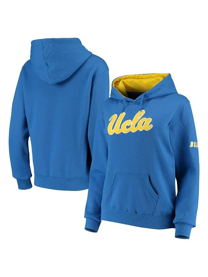Женский синий пуловер с капюшоном и большим логотипом UCLA Bruins Stadium Athletic — синий