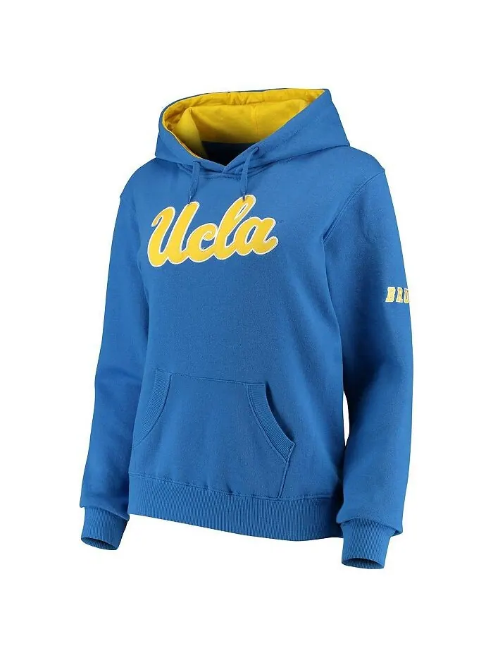 Женский синий пуловер с капюшоном и большим логотипом UCLA Bruins Stadium Athletic — изображение 4 из 4