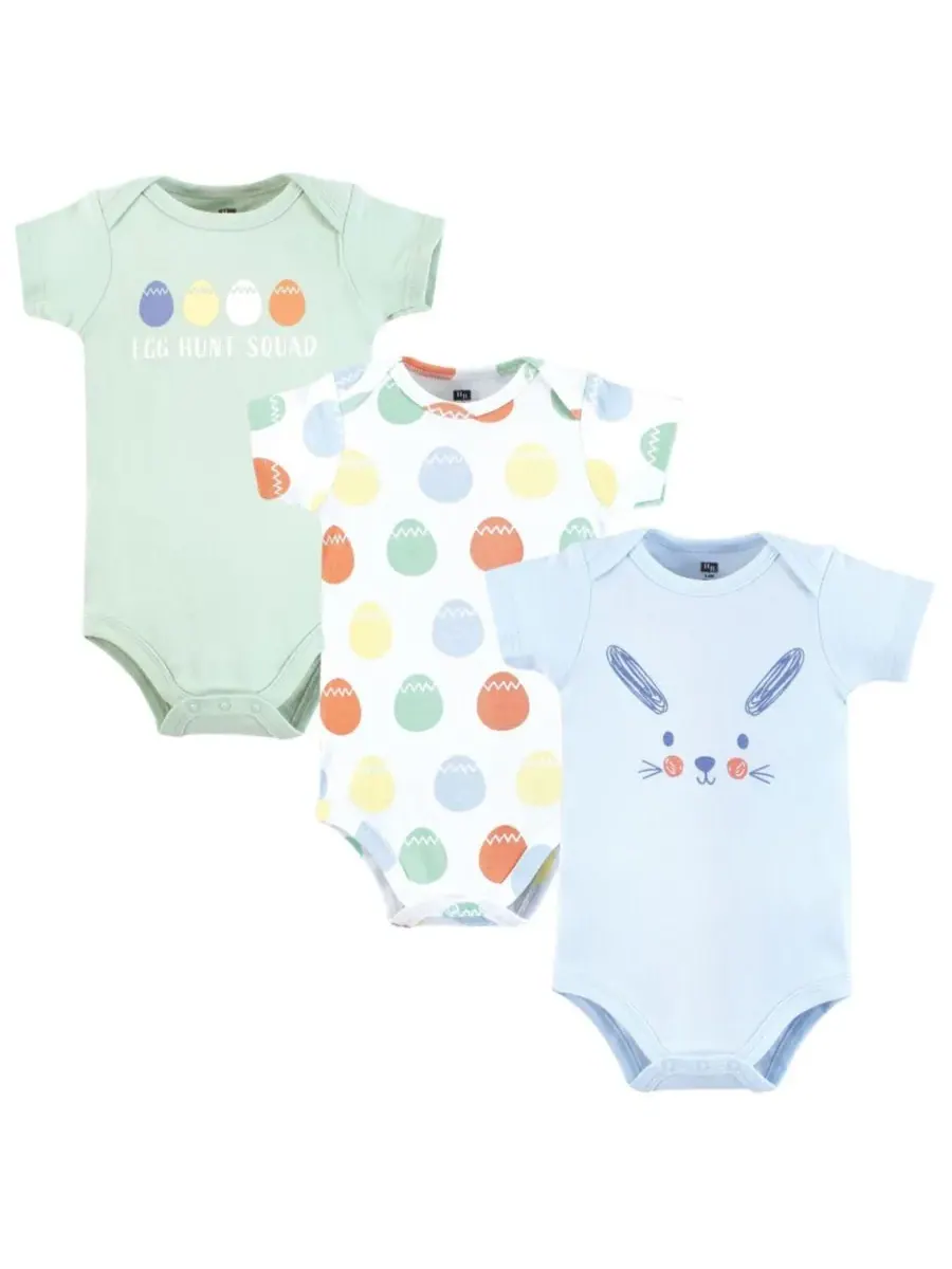 Комплект из трех мягких хлопковых боди Hudson Baby, Egg Hunt — изображение 1 из 5