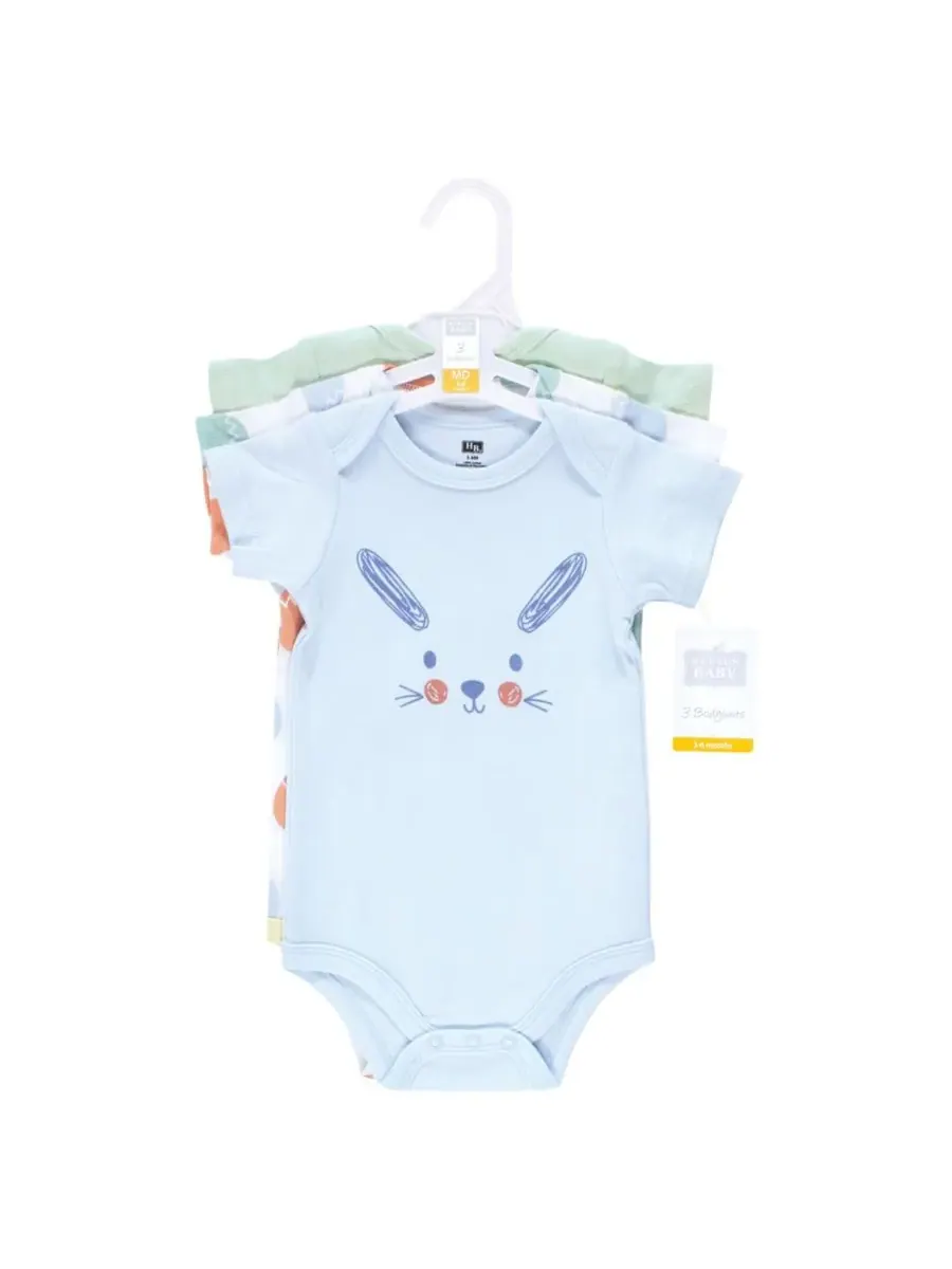 Комплект из трех мягких хлопковых боди Hudson Baby, Egg Hunt — изображение 3 из 5