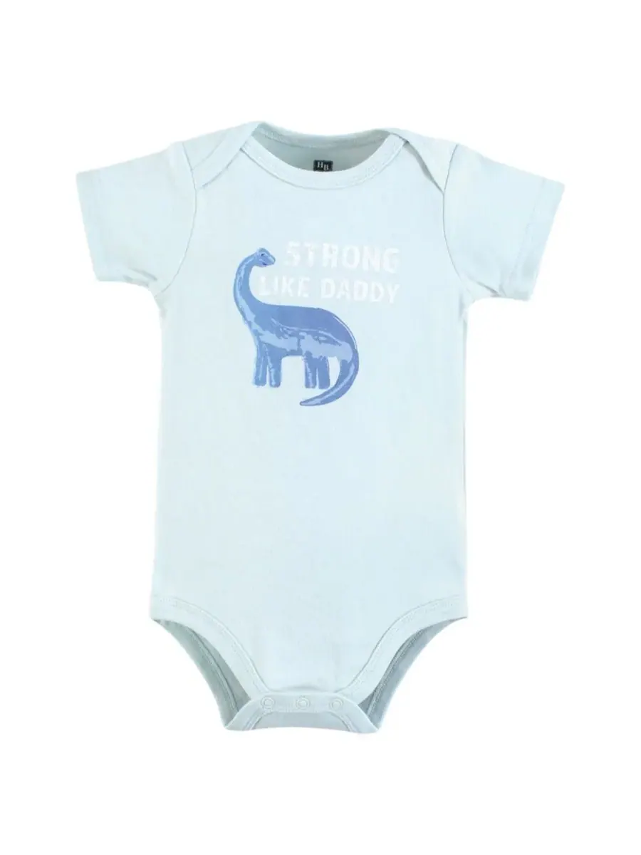Комплект из трех мягких хлопковых боди Hudson Baby, Family Dino — изображение 2 из 5