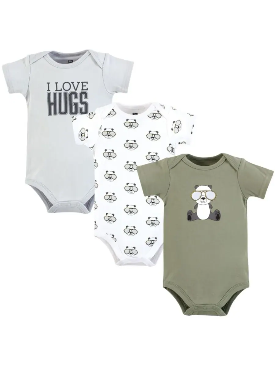Комплект из трех мягких хлопковых боди Hudson Baby, Cool Panda — изображение 1 из 5
