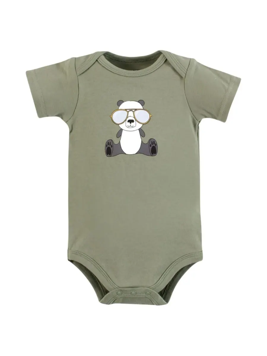 Комплект из трех мягких хлопковых боди Hudson Baby, Cool Panda — изображение 3 из 5