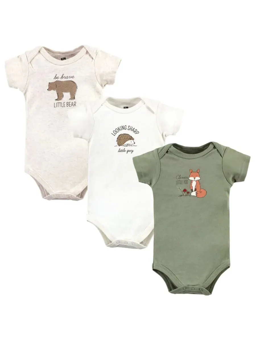 Комплект из трех мягких хлопковых боди Hudson Baby, Forest Fox — изображение 1 из 5