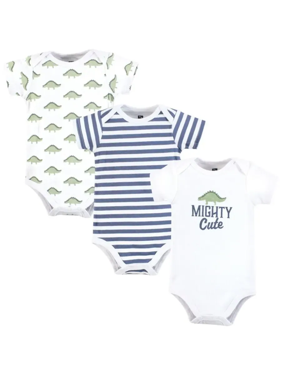 Комплект из трех мягких хлопковых боди Hudson Baby, Mighty Cute Dino — изображение 1 из 3