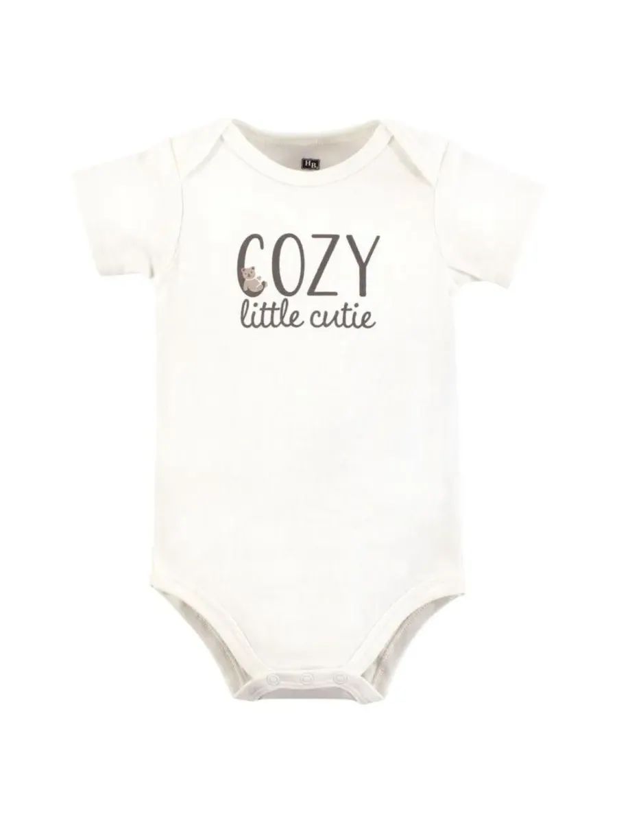 Комплект из трех мягких хлопковых боди Hudson Baby, Cozy Cutie — изображение 4 из 5