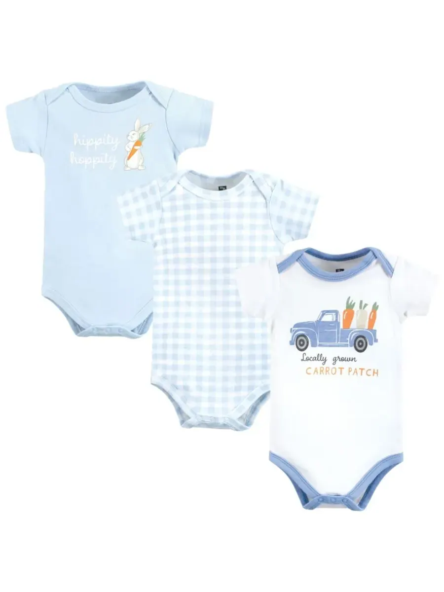 Комплект из трех мягких хлопковых боди Hudson Baby, Carrot Patch Truck — изображение 1 из 5