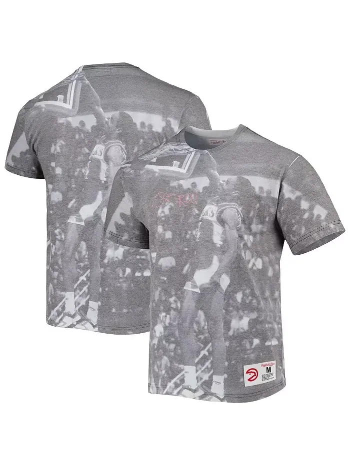 Мужская футболка Spud Webb Gray Atlanta Hawks Above The Rim с сублимацией Mitchell & Ness