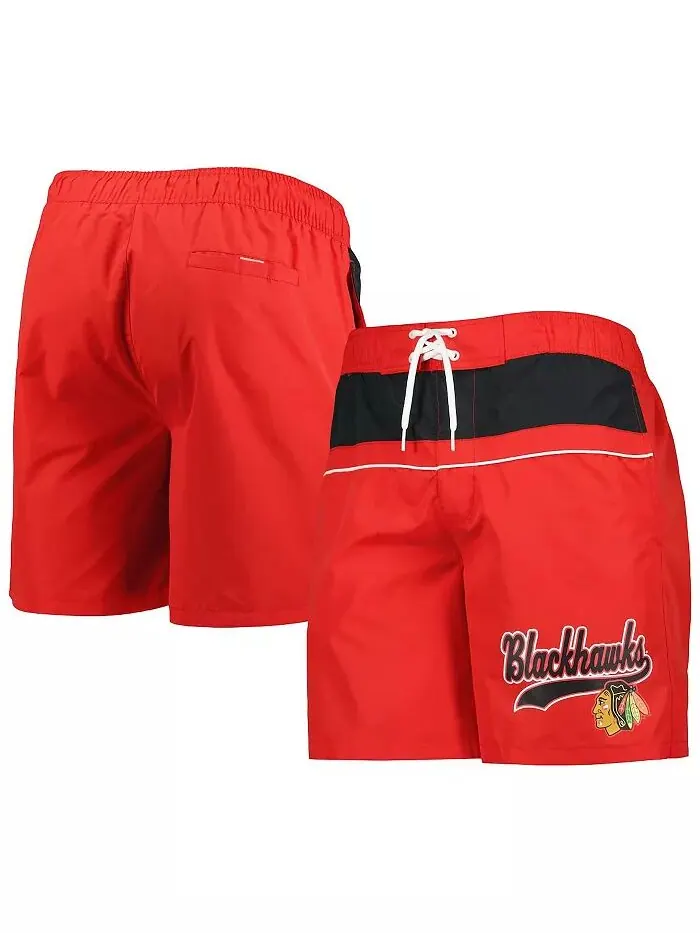 Мужские красные шорты для плавания Chicago Blackhawks Freestyle Volley Starter — изображение 1 из 3