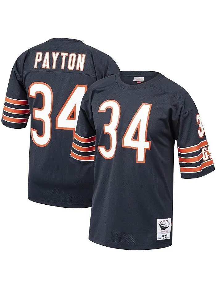Мужская футболка Walter Payton Navy Chicago Bears 1985 года с подлинным возвратом в отставку для — изображение 1 из 3