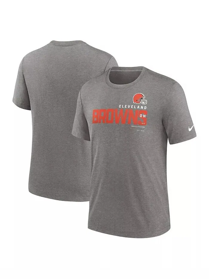 Футболка мужская Heather Charcoal Cleveland Browns Team Tri-Blend Nike — изображение 1 из 3