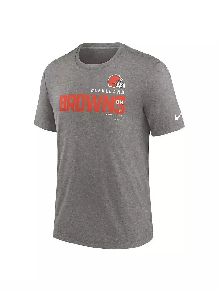 Футболка мужская Heather Charcoal Cleveland Browns Team Tri-Blend Nike — изображение 2 из 3