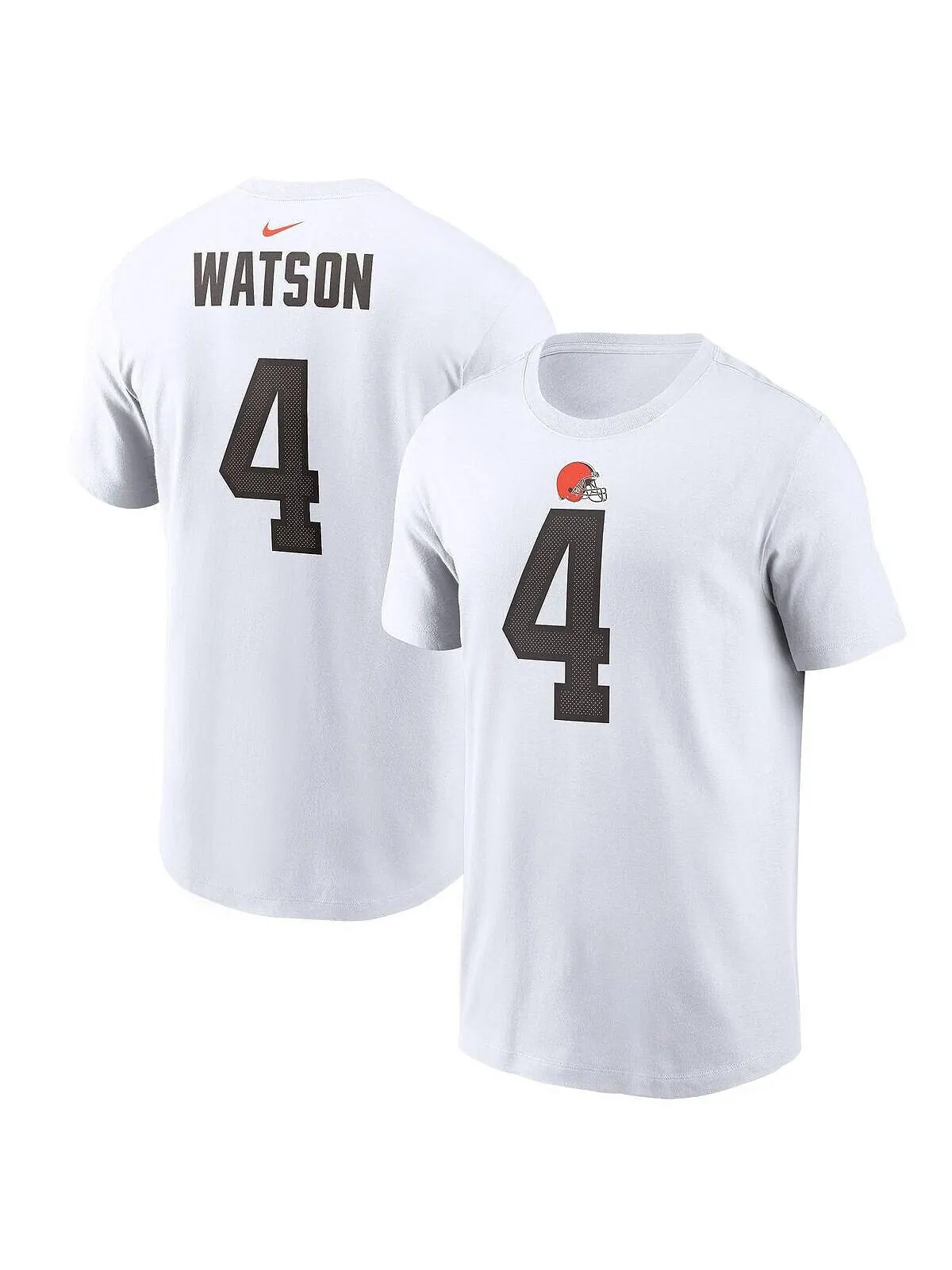 Мужская белая футболка Deshaun Watson Cleveland Browns с именем и номером игрока Nike — изображение 1 из 2, белый
