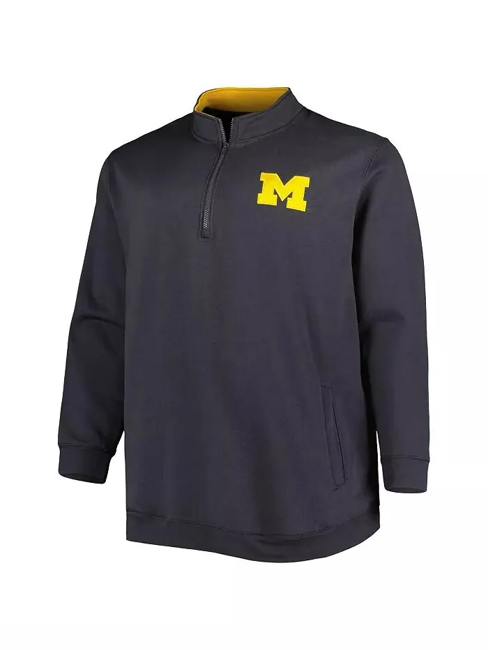 Мужская толстовка с логотипом Michigan Wolverines Big and Tall Tortugas с угольно-черной молнией — изображение 3 из 3