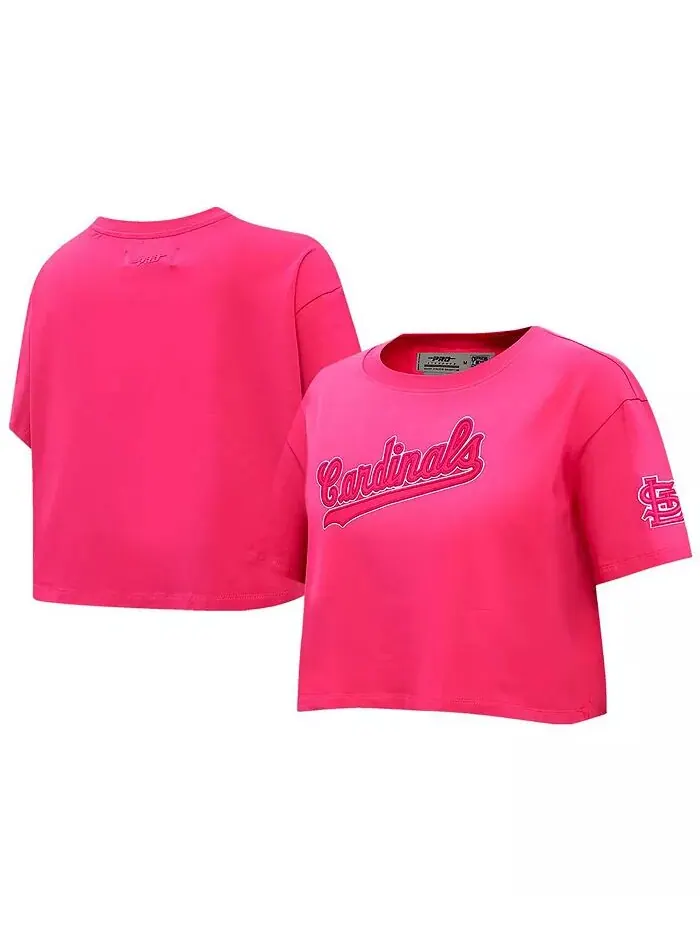 Женская розовая футболка St. Louis Cardinals Triple Pink свободного кроя Pro Standard — изображение 1 из 4