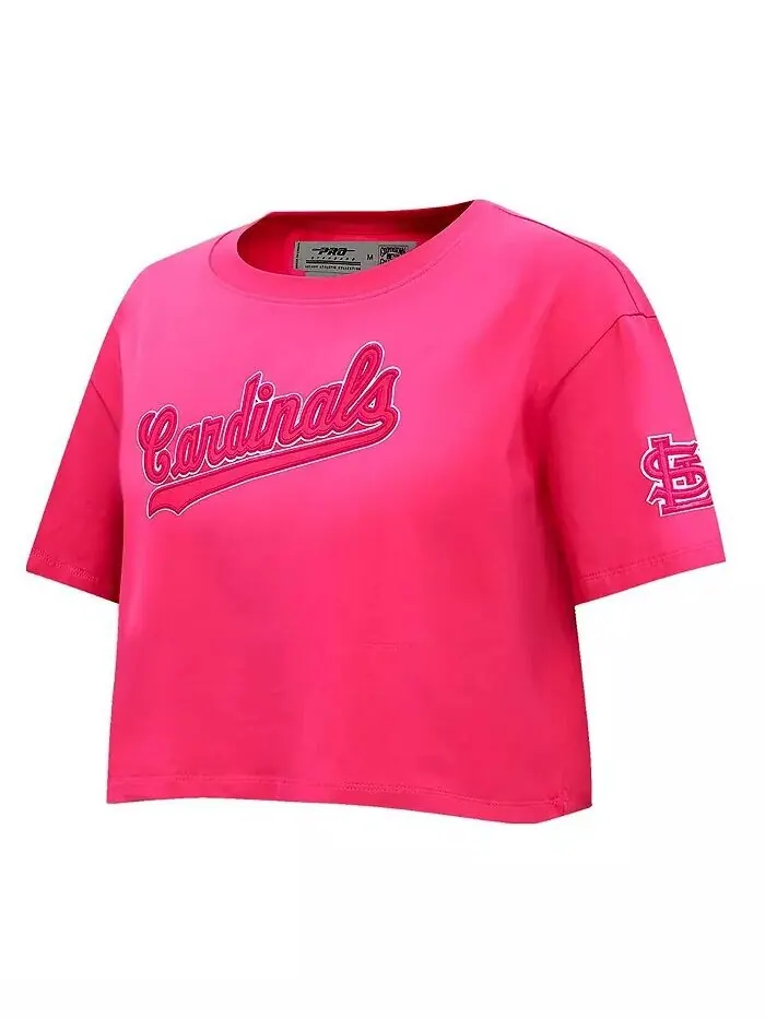 Женская розовая футболка St. Louis Cardinals Triple Pink свободного кроя Pro Standard — изображение 4 из 4