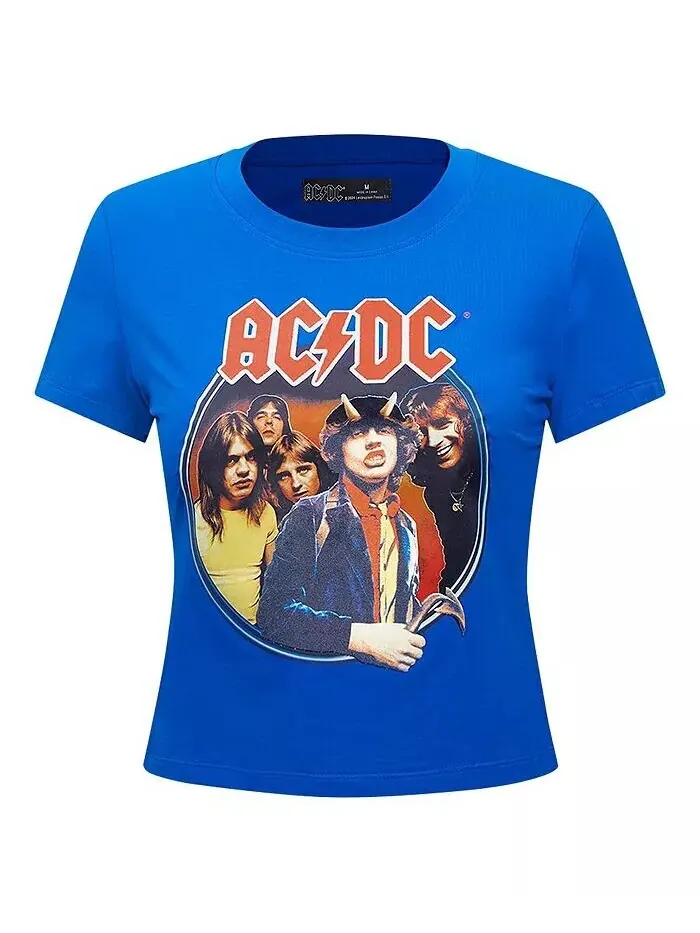 Женская футболка Royal AC/DC Highway to Tour 1979 Baby Doll Cropped Freeze Max — изображение 3 из 4