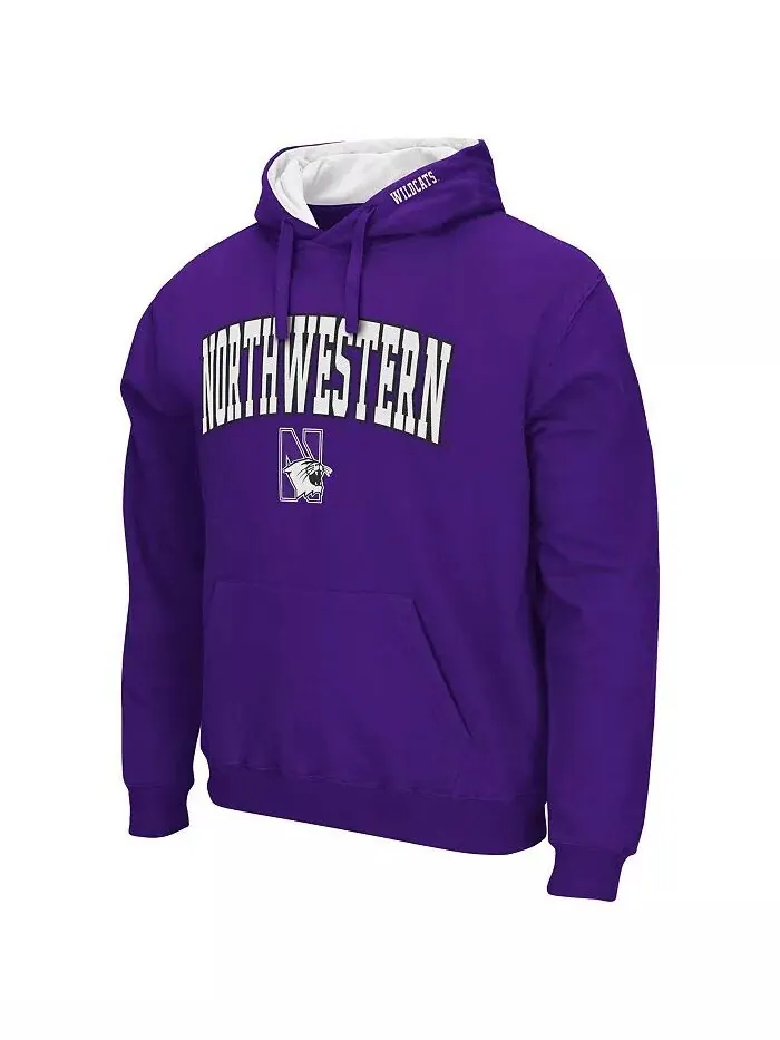 Мужская фиолетовая толстовка с капюшоном Northwestern Wildcats Arch and Logo 3.0 Colosseum — изображение 2 из 3